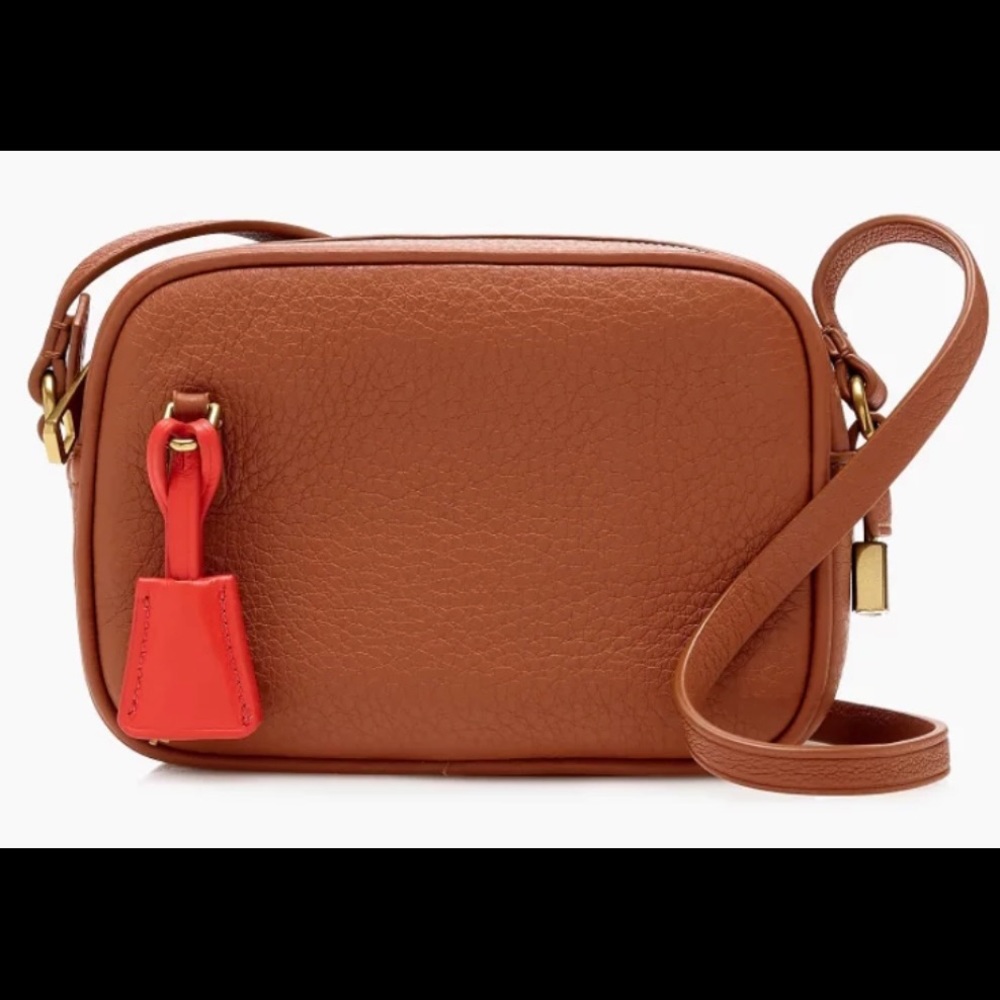 J Crew Mini Signet bag - brown leather crossbody camera bag